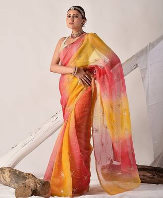 Multicolor pittan work kota silk saree 4