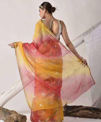 Multicolor pittan work kota silk saree 5