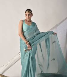 Taupe gota patti kota doria saree