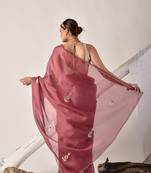 Onion pink gota patti kota doria saree