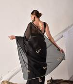 Black gota patti kota doria saree