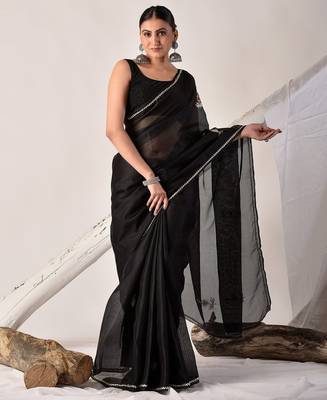 Black gota patti kota doria saree 2