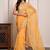 Yellow traditional gota work georgette saree with unstitched blouse piece
