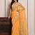 Yellow traditional gota work georgette saree with unstitched blouse piece