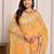 Yellow traditional gota work georgette saree with unstitched blouse piece