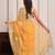 Yellow traditional gota work georgette saree with unstitched blouse piece