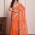 Orange glow gota georgette statement saree with unstitched blouse piece