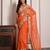 Orange glow gota georgette statement saree with unstitched blouse piece