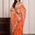 Orange glow gota georgette statement saree with unstitched blouse piece