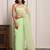 Pista green hand embellished chiffon saree