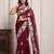 Luxe maroon gota accented georgette saree with unstitched blouse piece