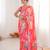 Chiffon digital print scallped border foil mirror work saree