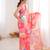 Chiffon digital print scallped border foil mirror work saree