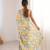Chiffon digital print scallped border foil mirror work saree
