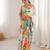 Chiffon digital print scallped border foil mirror work saree