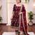 Maroon color designer kurta set with heavy embroidery