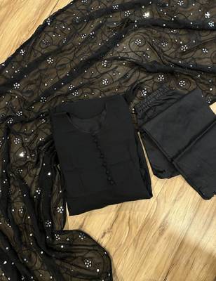 Black color georgette fabric sequence work suit 4
