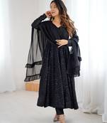 Stylish Lucknowi Embroidered Georgette Anarkali Suit