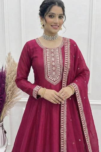 Classic Floor Length Anarkali Suit with Elegant Dupatta