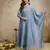 Skybluewomen s embroidered vichitra silk anarkali kurta set with dupatta flared ethnic suit for festive
