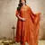 Orangewomen s embroidered vichitra silk anarkali kurta set with dupatta flared ethnic suit for festive