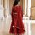 Red Embroidered Raw Silk Lehenga Set