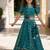 Teal Blue Embroidered Net Lehenga Set
