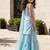 Sky Blue Embroidered Georgette Lehenga Set