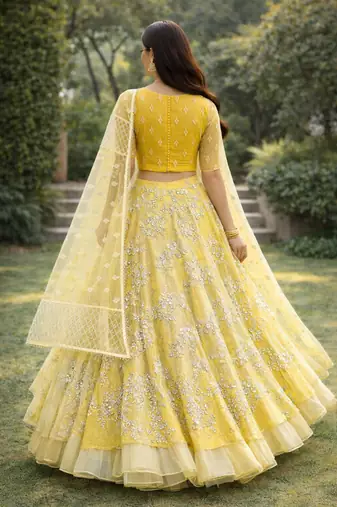 Yellow Embroidered Lehenga