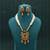 Multi color mint meena work matte gold necklace set