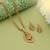 Gold color lord krishna matte gold necklace set