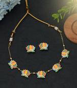 Multi color meenakari necklace set