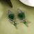 Green color oxidised earrings