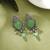 Pista green color oxidised earrings