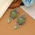 Pista green color oxidised earrings