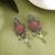 Pink color oxidised earrings