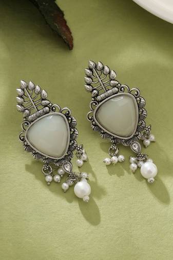 White color oxidised earrings