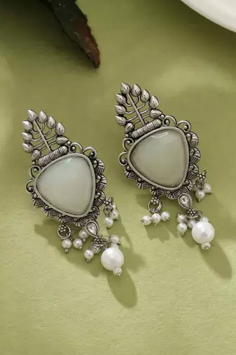 White color oxidised earrings
