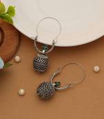 Green color oxidised earrings