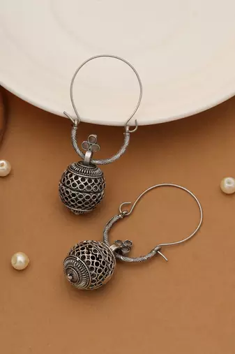 Off white color oxidised earrings