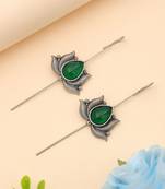 Green color oxidised ear cuff