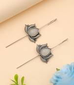 Silver color oxidised ear cuff