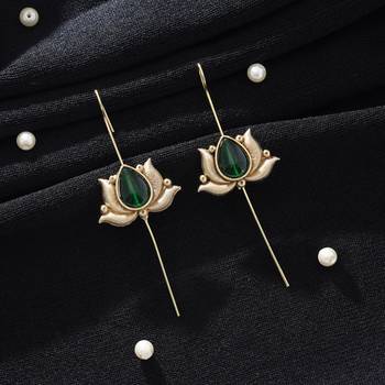 green alloy ear cuff with gold plated stone work 2