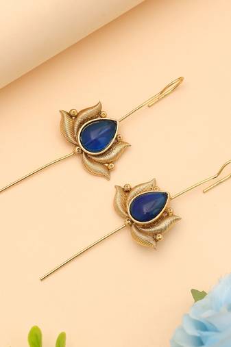 Blue color oxidised ear cuff