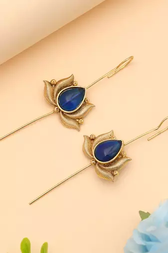 Blue color oxidised ear cuff