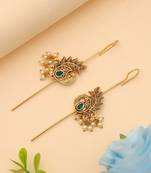 Green color oxidised ear cuff