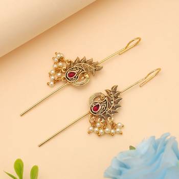 rani alloy ear cuff with gold plated stone work 1