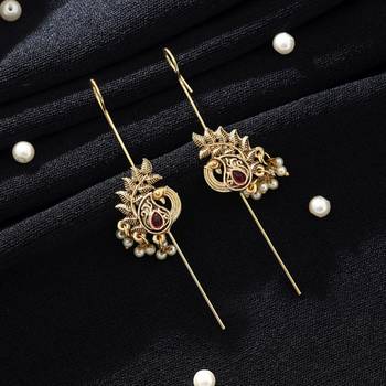 rani alloy ear cuff with gold plated stone work 2