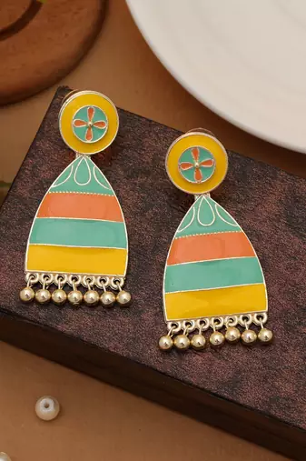 Multi color meenakari earrings