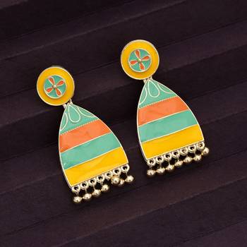 multi alloy earrings with meenakari dangle work 2